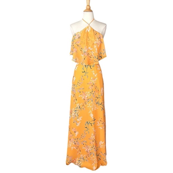 HOUSE OF HARLOW 1960 x Revolve Maxi Dress Zoe Halter Tropical Floral - Picture 1 of 16